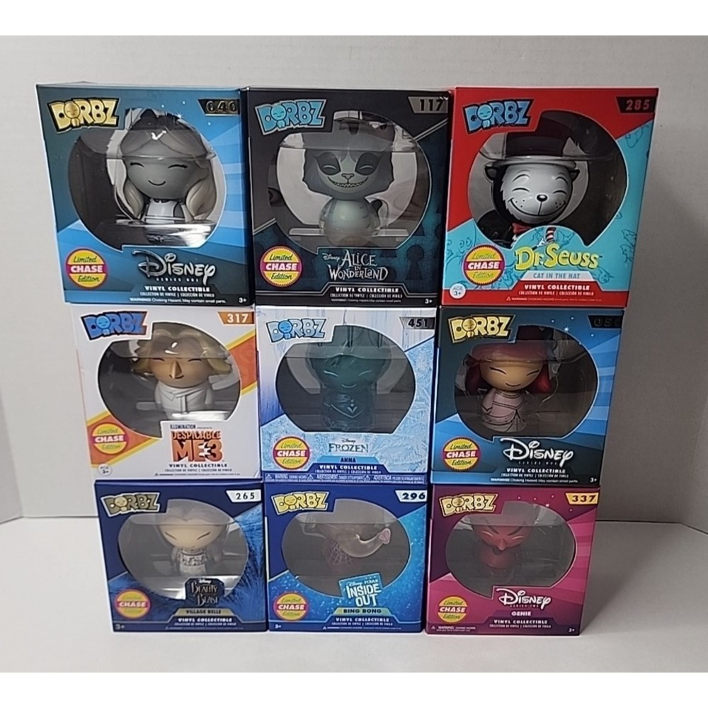 Funko Dorbz Chase Figure Lot [of 9] - Disney/Pixar/Dr. Seuss/Illumination - NIB